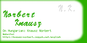 norbert knausz business card